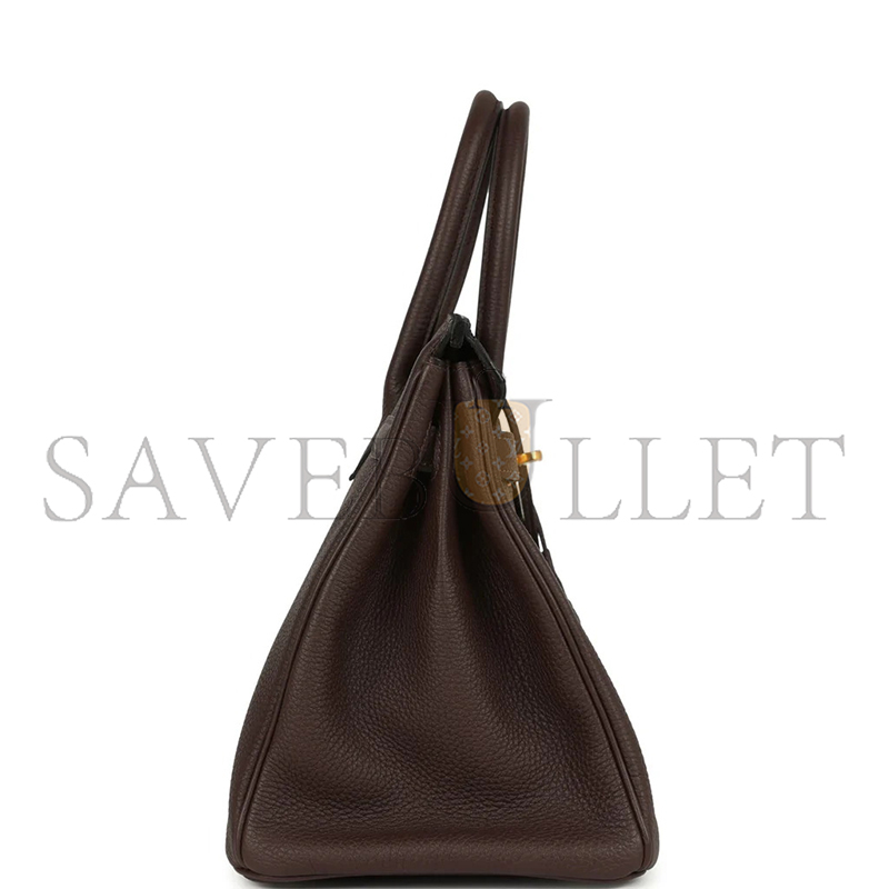 HERMES BIRKIN 30 TOGO CHOCOLATE GOLD HARDWARE (30*22*16cm)